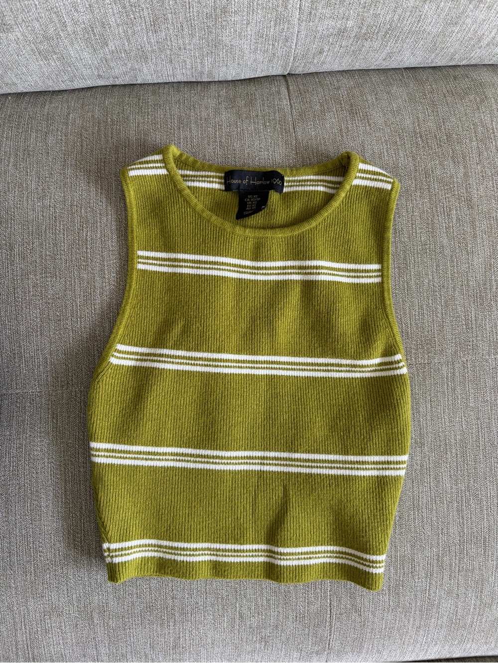House of Harlow 1960 Olive & White Striped Knit Tank